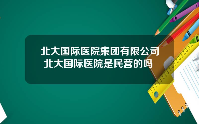 北大国际医院集团有限公司 北大国际医院是民营的吗